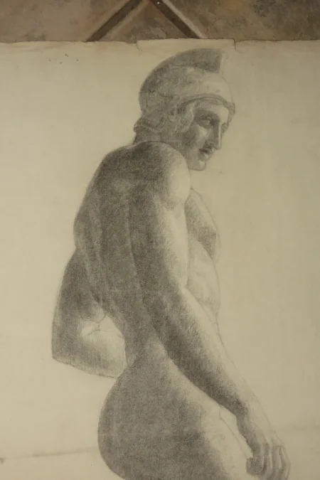Deux Grands Dessins De Nus époque Début 20 ème.
