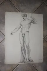 Grand Dessin De Nu époque Début 20 ème.