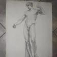 Grand Dessin De Nu époque Début 20 ème.