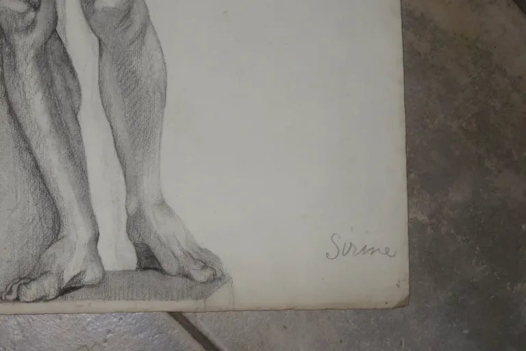 Grand Dessin De Nu époque Début 20 ème.