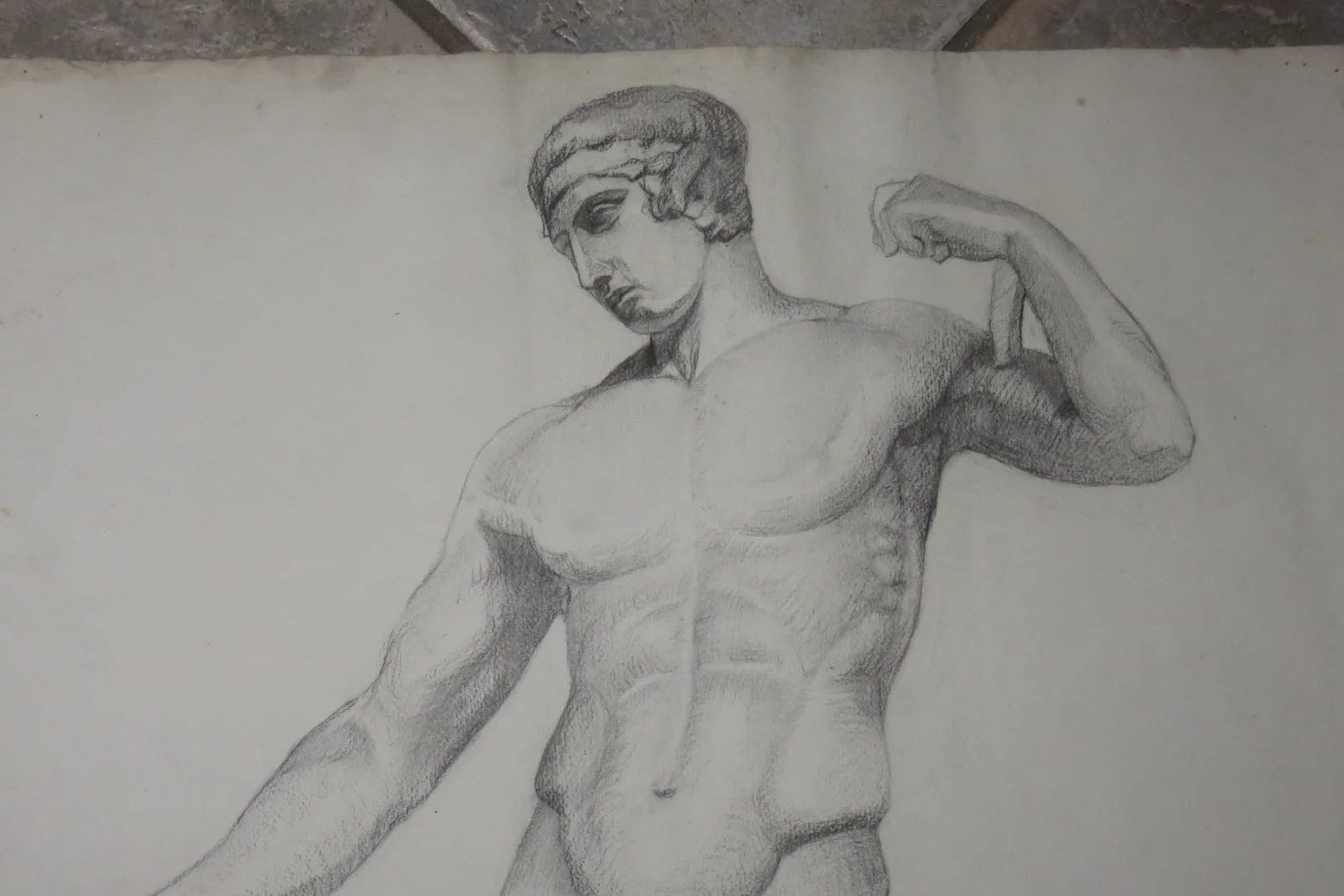 Grand Dessin De Nu époque Début 20 ème.