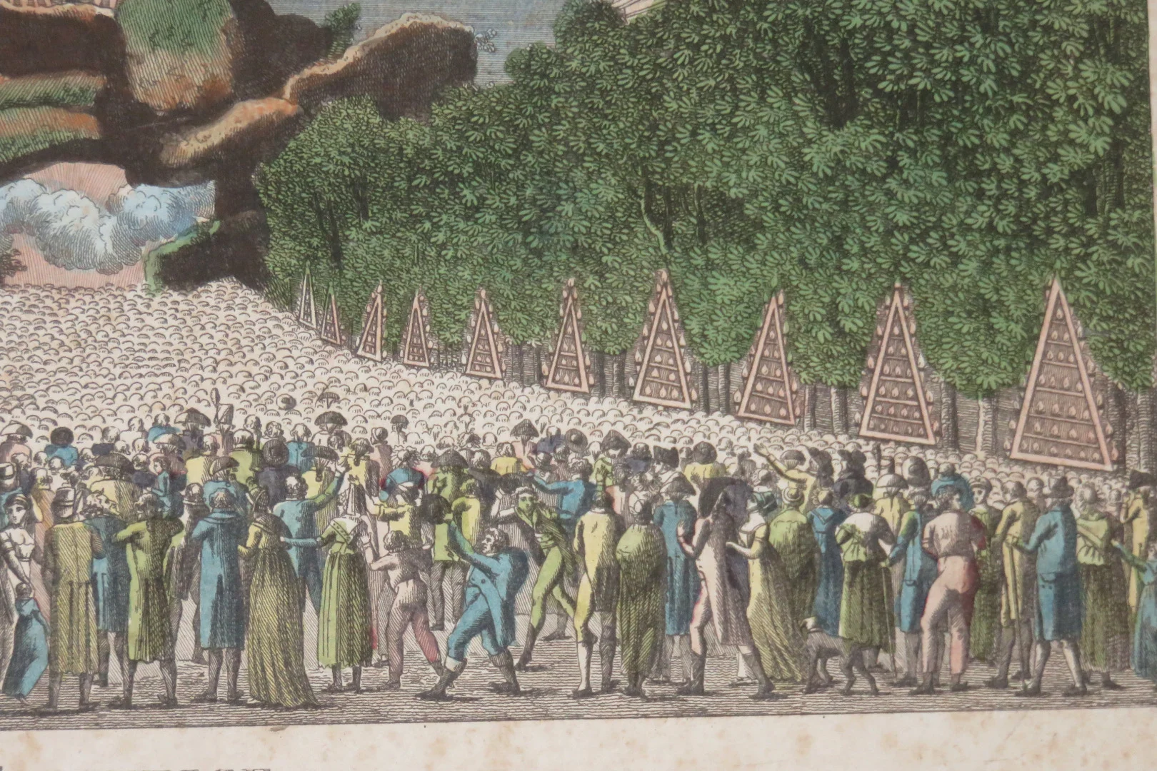 Paris, Feu d'Artifice, vue d'optique  datée de 1801.