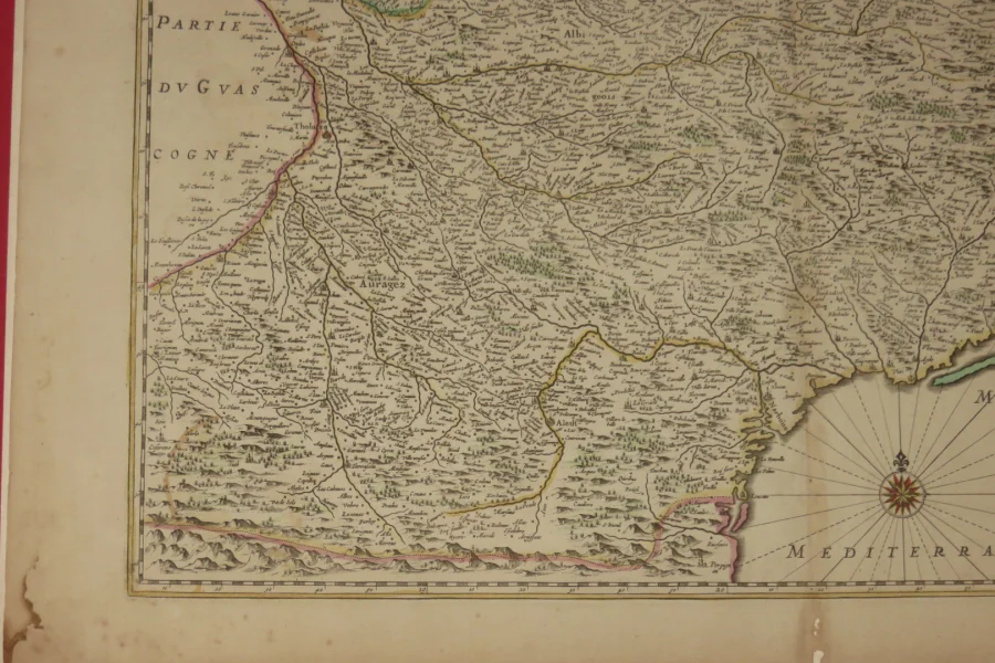 Carte Du Languedoc, époque 17 ème.