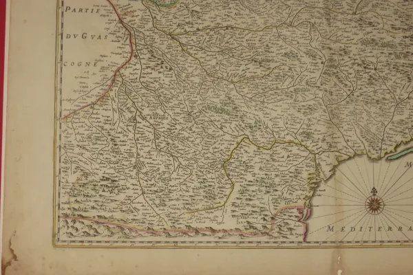 Carte Du Languedoc, époque 17 ème.