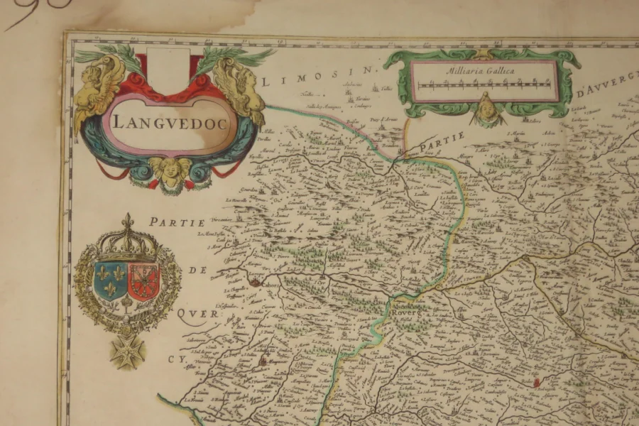 Carte Du Languedoc, époque 17 ème.