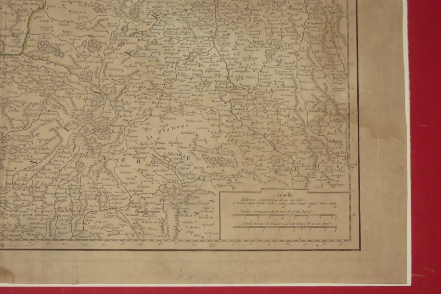 KARTE VON LIMOSIN UND AUVERGNE . AUS DEM 18. JAHRHUNDERT