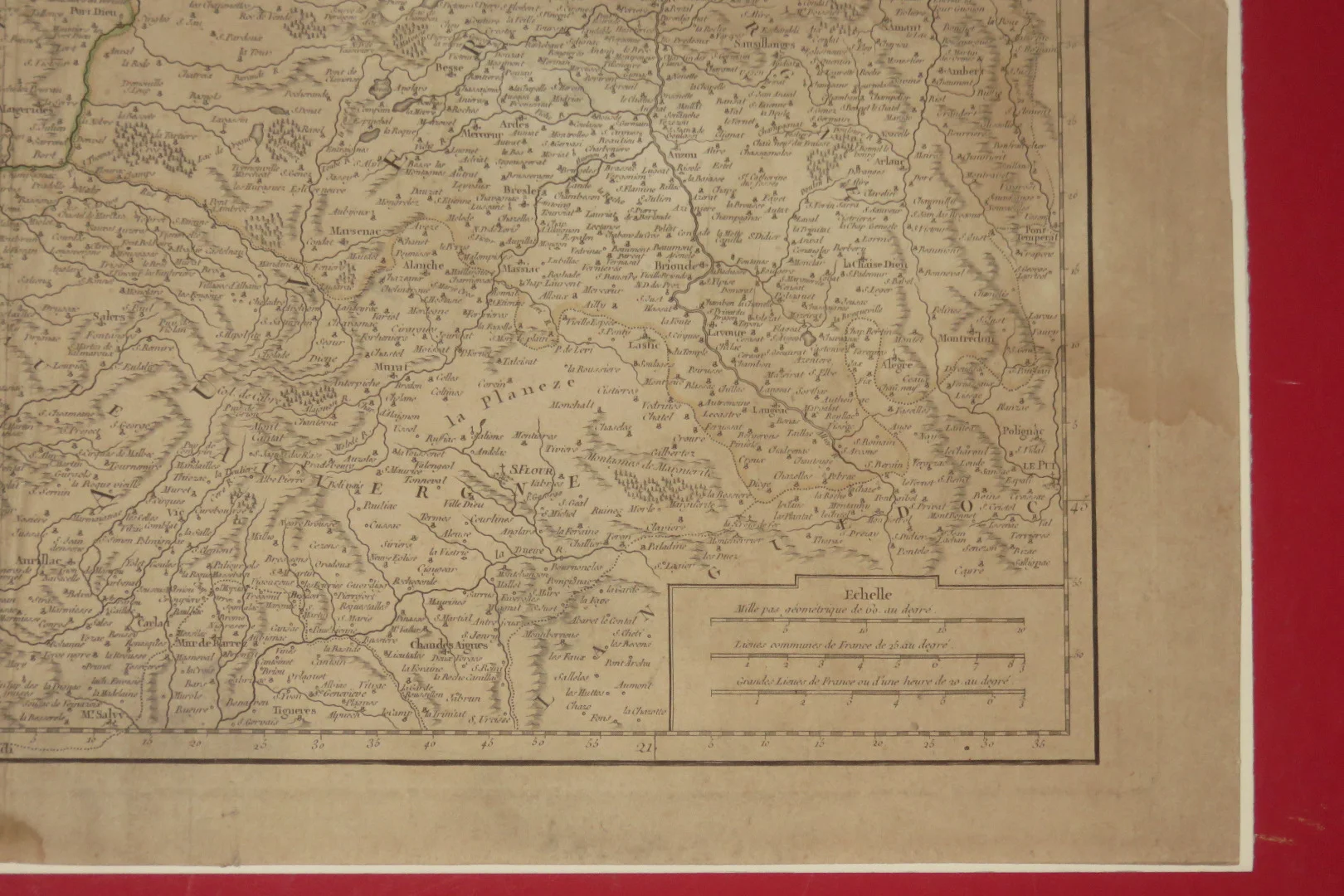 MAPA DEL SIGLO XVIII DE LIMOSIN Y AUVERGNE