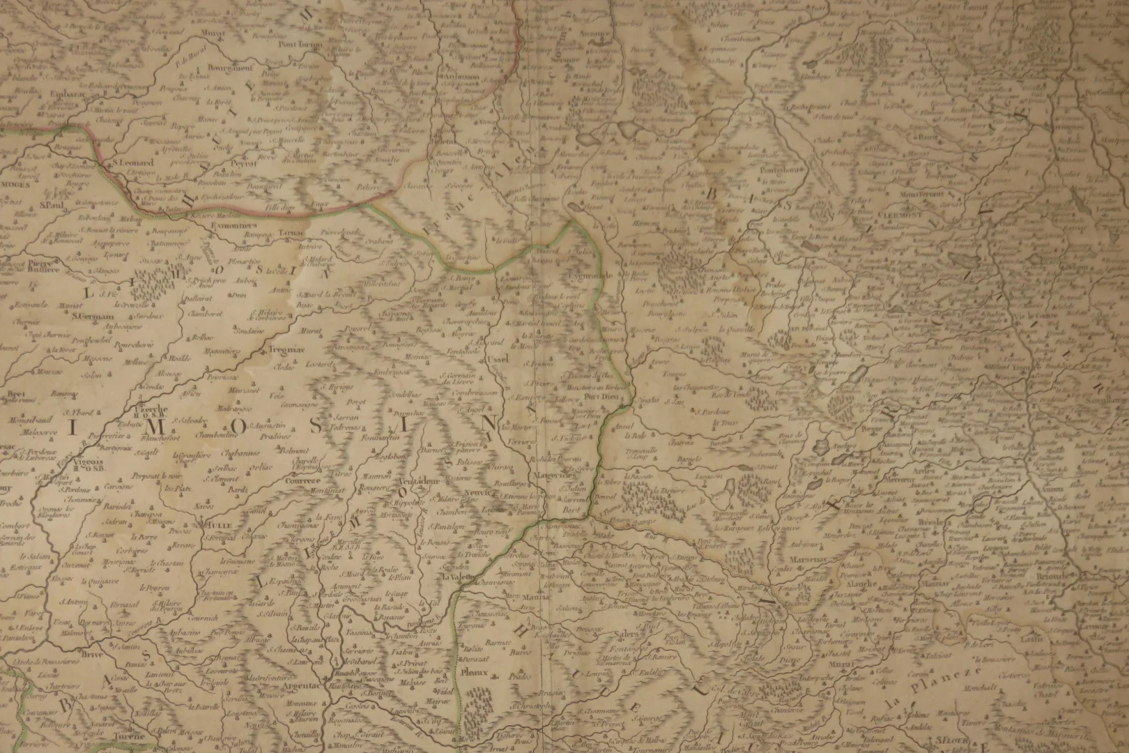 MAPA DEL SIGLO XVIII DE LIMOSIN Y AUVERGNE