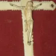 Christ Et Croix En Ivoire Sculpté, époque 19ème.