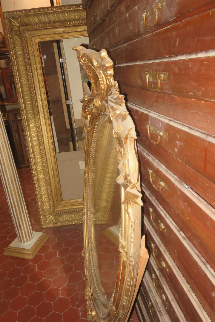 ESPEJO DE MADERA DORADA DEL SIGLO XIX
