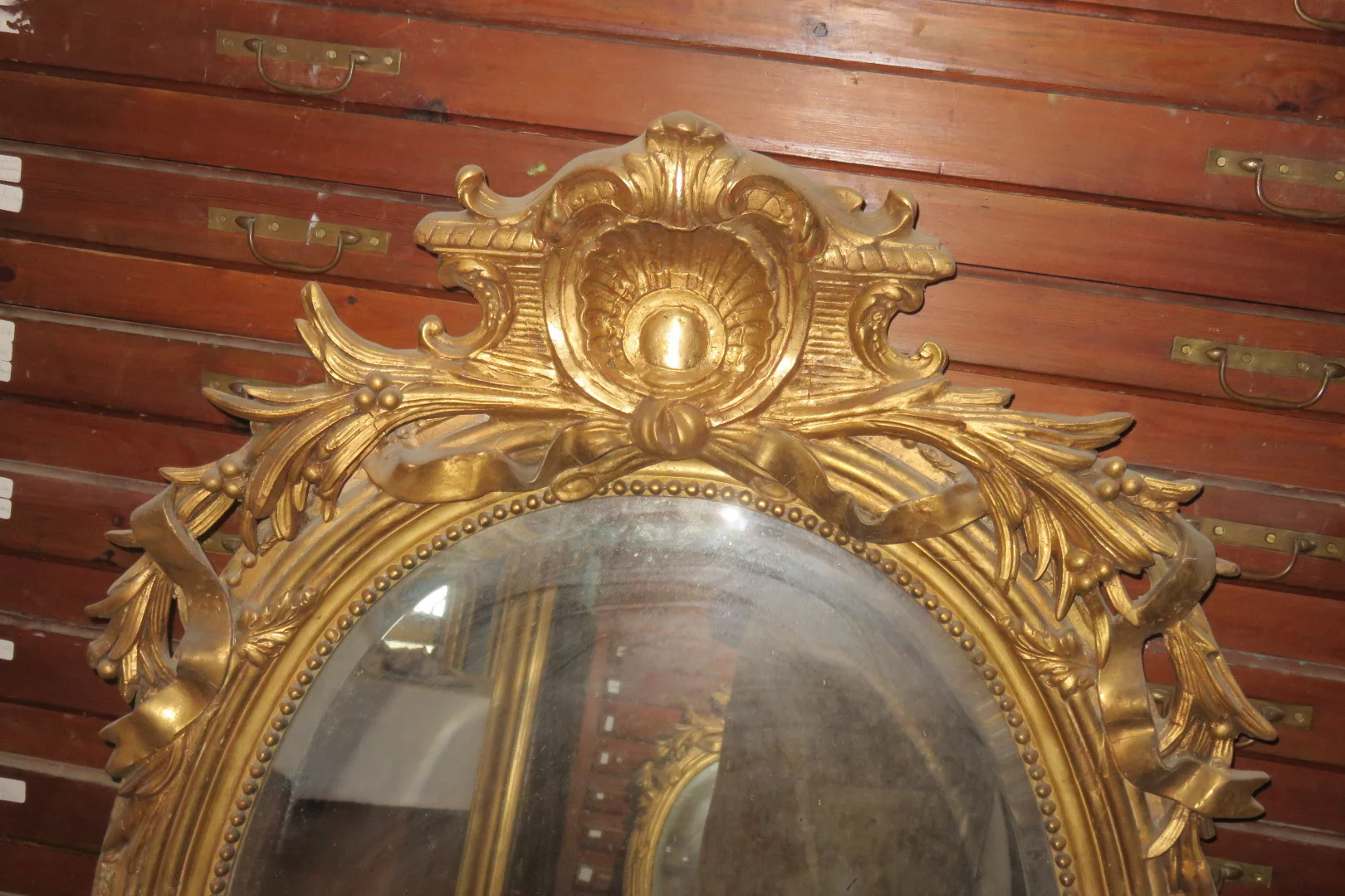 ESPEJO DE MADERA DORADA DEL SIGLO XIX