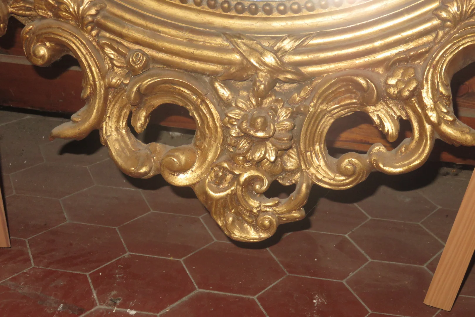 ESPEJO DE MADERA DORADA DEL SIGLO XIX