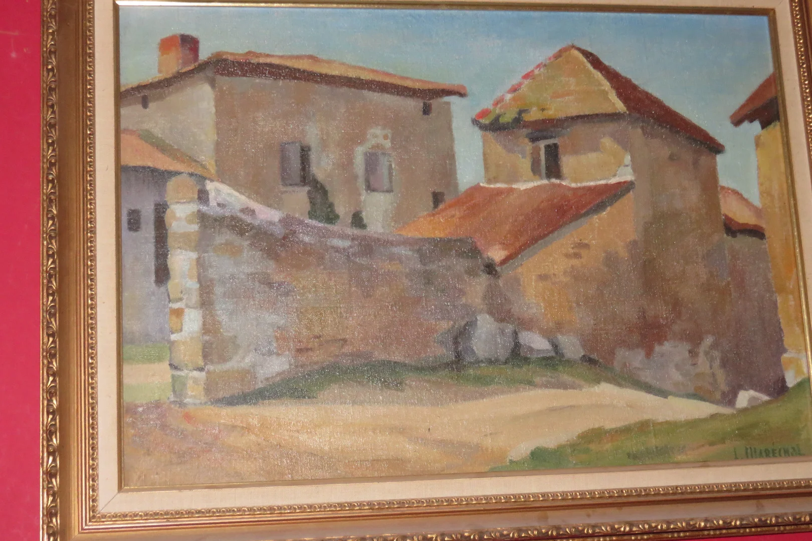 " La Ferme", Peinture Signée Louis Marechal, époque 20 ème.