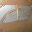 Grand Miroir Ovale, Avec Fronton, En Bois Doré, époque 19ème.