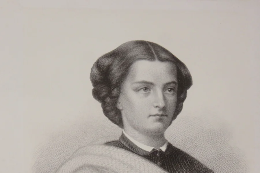 Marie-sophie En Bavière, Reine De Naples, Eau Forte Epoque 19ème.