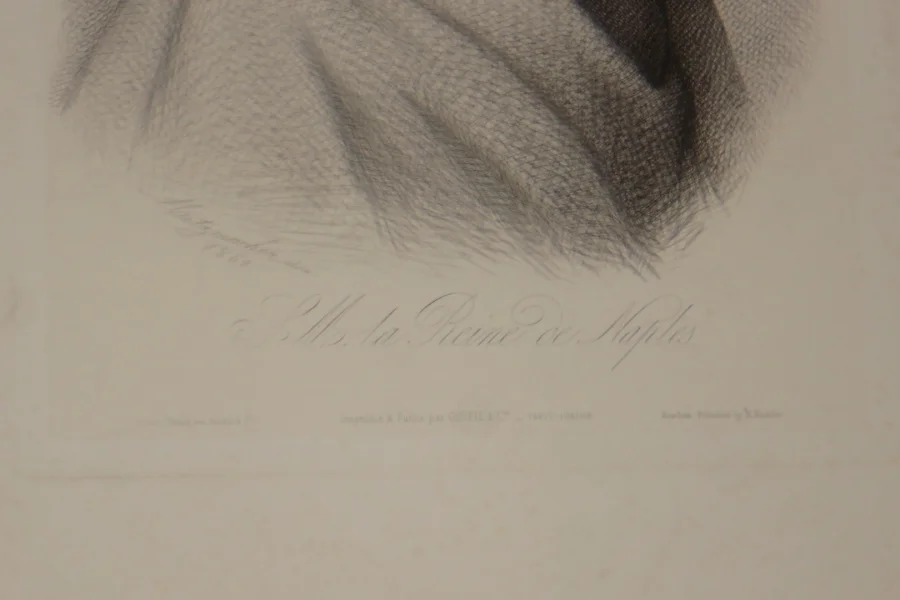 Marie-sophie En Bavière, Reine De Naples, Eau Forte Epoque 19ème.