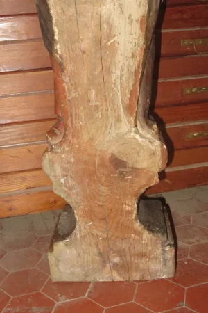 Vierge De Calvaire, Sculpture En Bois Polychome, époque 18 ème.