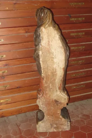 Vierge De Calvaire, Sculpture En Bois Polychome, époque 18 ème.