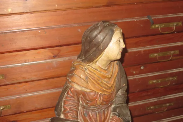 Vierge De Calvaire, Sculpture En Bois Polychome, époque 18 ème.