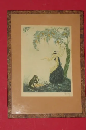 Ensemble de 4 gravures époque début 20ème, art déco.
