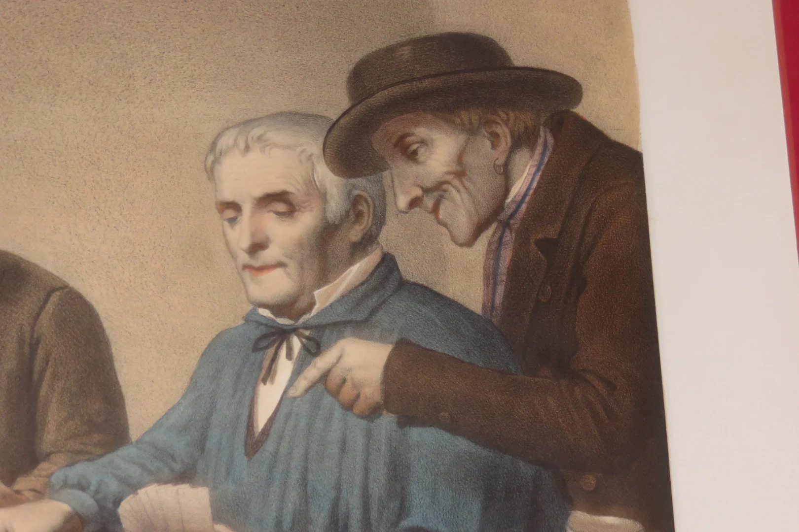 " Joueurs de cartes ", gravure époque 19ème.