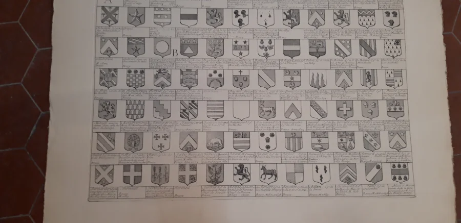 Armorial De Bourgogne Et De Bresse, Grande Gravure époque Fin 19ème.