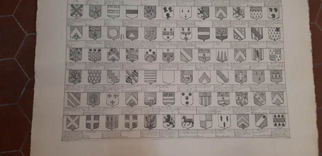 Armorial De Bourgogne Et De Bresse, Grande Gravure époque Fin 19ème.