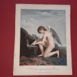 "L'Amour Aiguisant ses Traits ", eau-Forte époque fin 18ème.