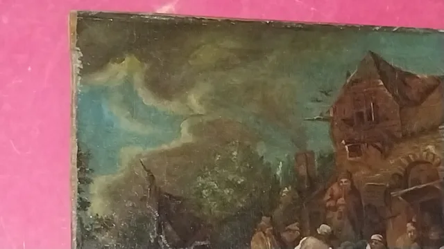 Scène De Taverne, Entourage De Teniers, Tableau époque 17ème.
