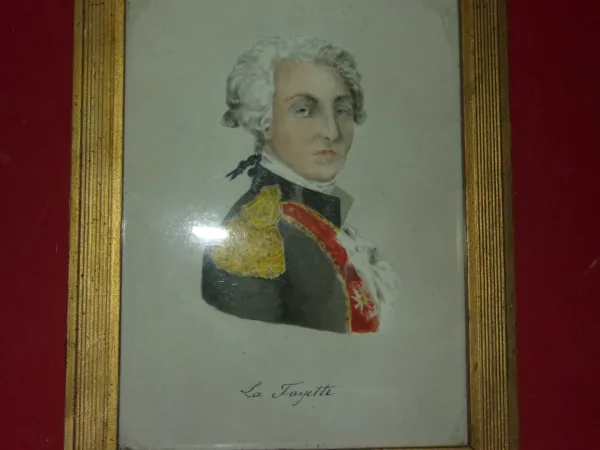 Monsieur La Fayette, Aquarelle époque 19ème.