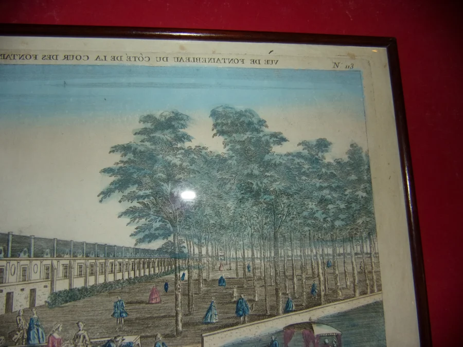 Fontainebleau , Vue d'Optique époque 18ème.
