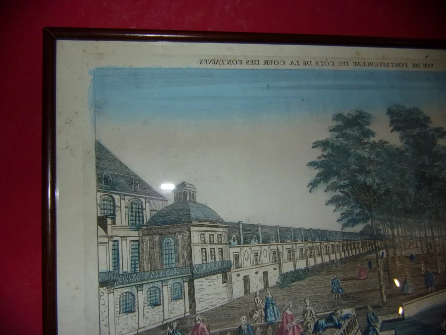 Fontainebleau , Vue d'Optique époque 18ème.