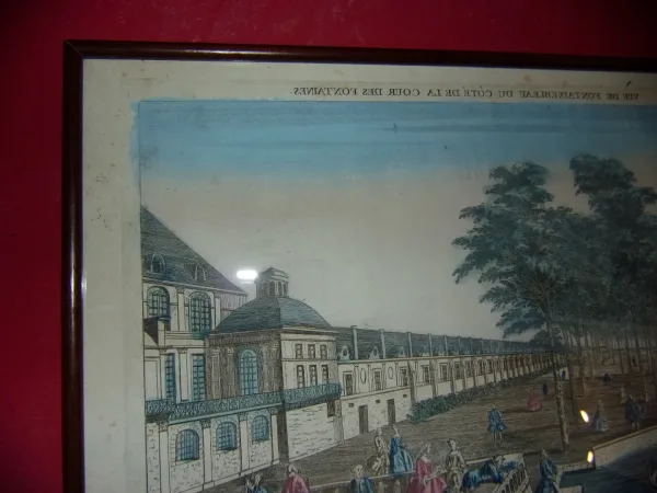 Fontainebleau , Vue d'Optique époque 18ème.