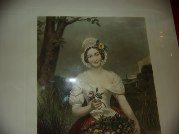 " Buy My Roses", Gravure Anglaise époque 20 ème.