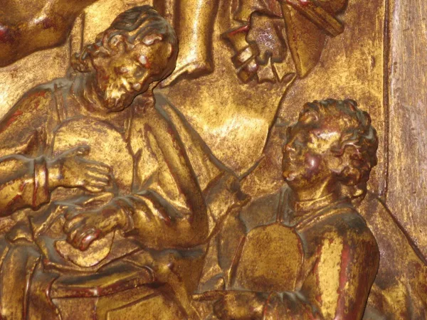 Scène Avec Christ, En Bois Sculpté, Doré, époque 18ème Siècle.
