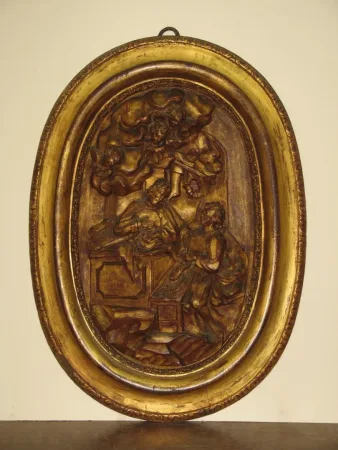 Scène Avec Christ, En Bois Sculpté, Doré, époque 18ème Siècle.