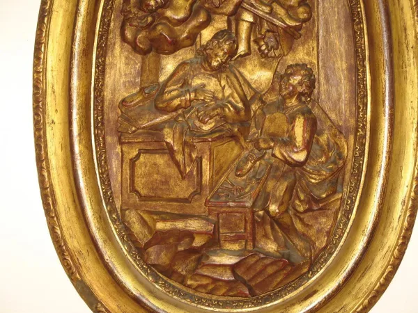Scène Avec Christ, En Bois Sculpté, Doré, époque 18ème Siècle.