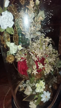 Bouquet De Mariée Sous Globe, époque 19ème.
