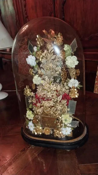 Bouquet De Mariée Sous Globe, époque 19ème.