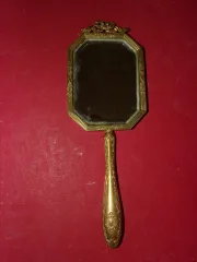 Miroir Face à Main, En Cuivre, époque 19ème.
