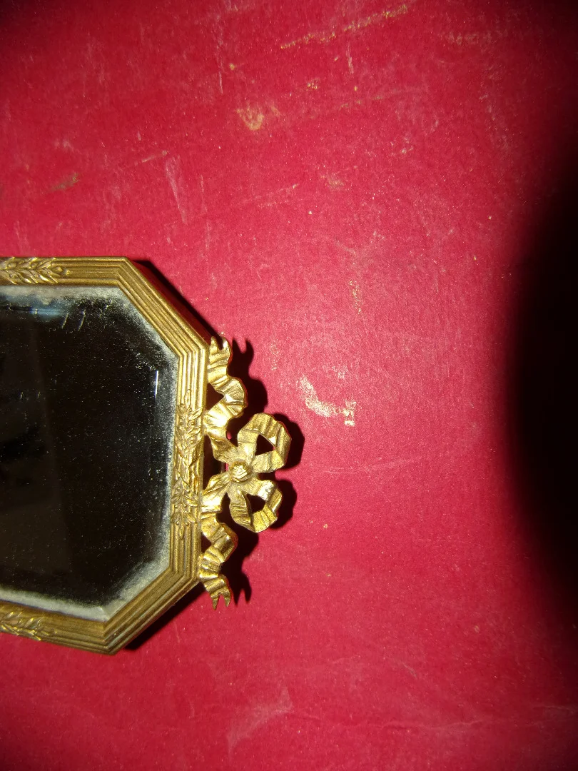 Miroir Face à Main, En Cuivre, époque 19ème.