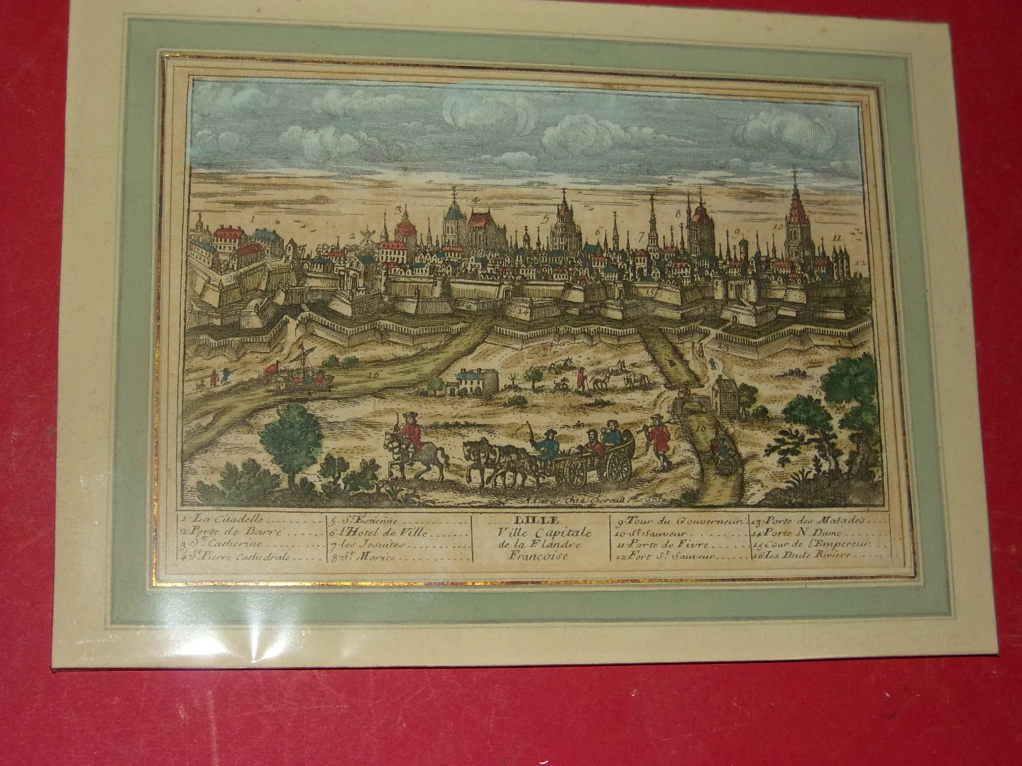 Lille, Gravure époque  17 ème.
