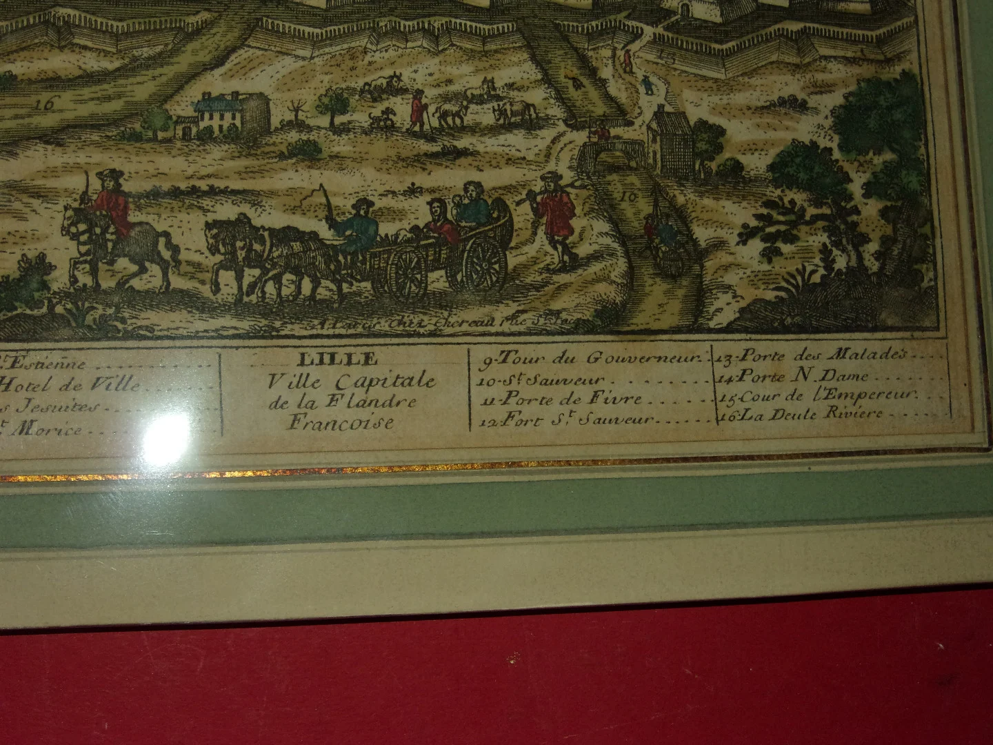 Lille, Gravure époque  17 ème.