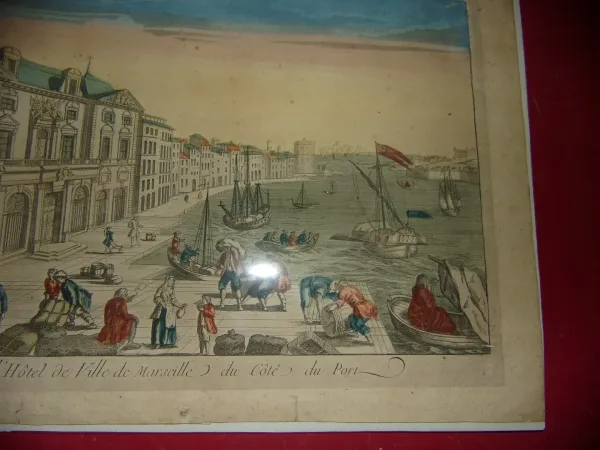 Marseille, Vue d'Optique époque 18ème.
