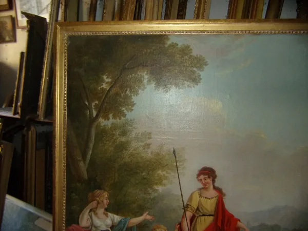 Scène Galante Néoclassique, Trumeau époque Fin 18 ème.