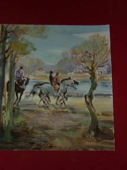 " Promenade Dans Les Bois ", Aquarelle Signée Guy Fantou, époque 20ème.