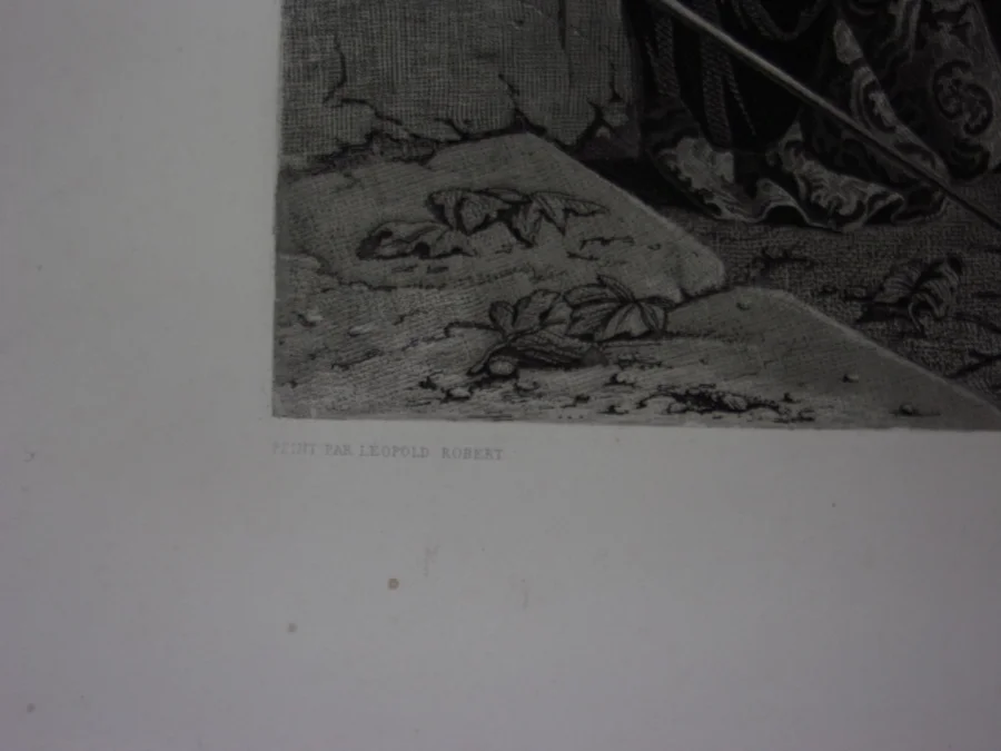 " Les Pêcheurs",  grande Gravure époque 19ème.