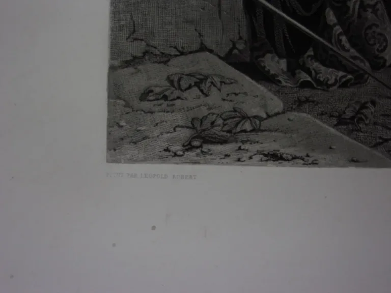 " Les Pêcheurs",  grande Gravure époque 19ème.