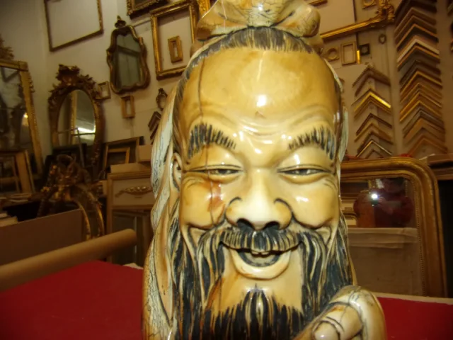 Sculpture En Ivoire, Sage Chinois Des Années 30.