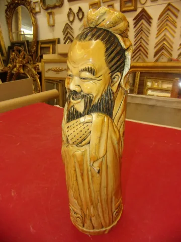 Sculpture En Ivoire, Sage Chinois Des Années 30.